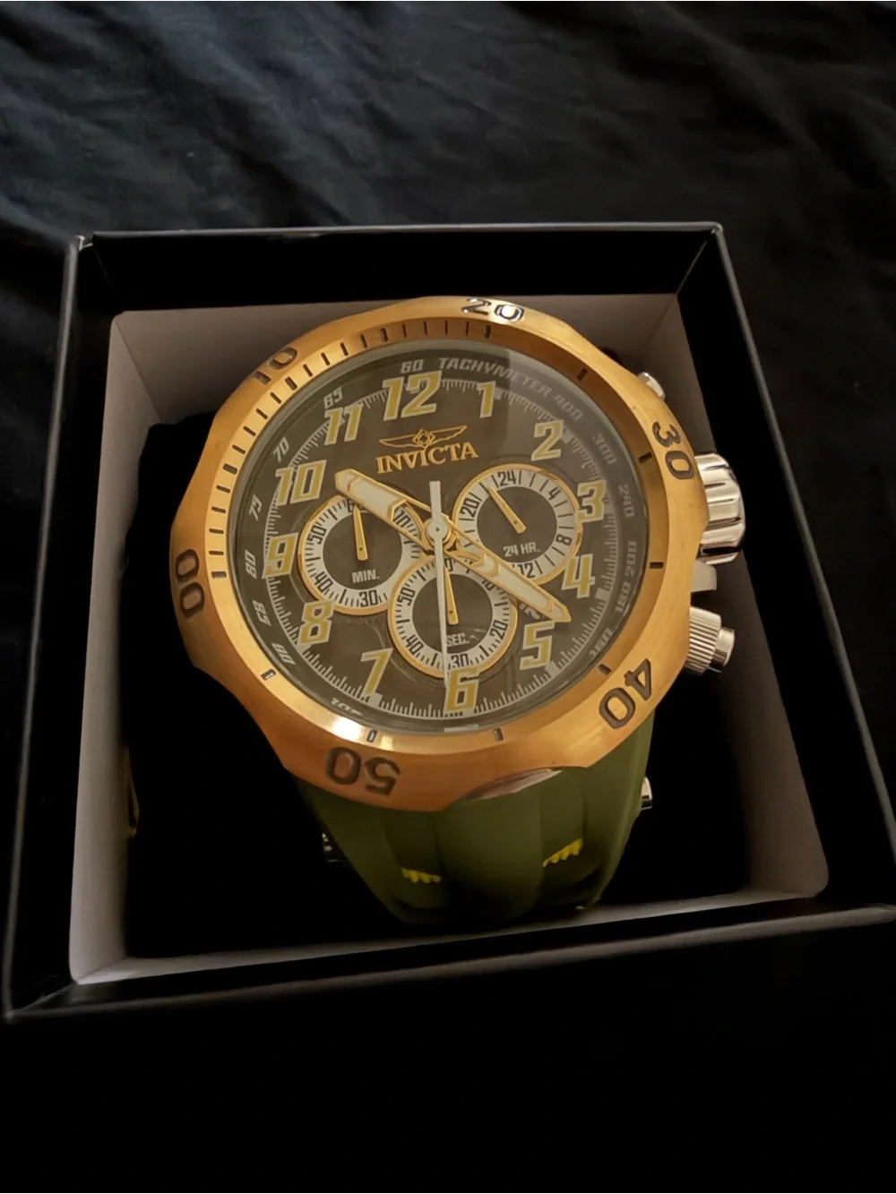 Invicta Men’s Hydra Chronograph Watch — Green/Gold